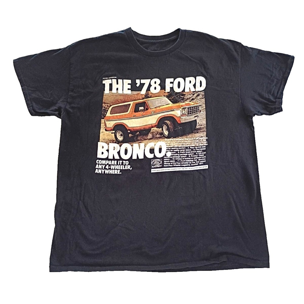 The '78 Ford Bronco Licensed Black T-Shirt Men's XL